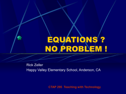 equations ? no problem - Teaching with Technology Home Page