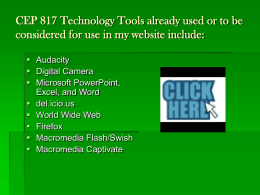 CEP 817 Technology Tools already used or to be considered for use