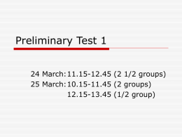 Preliminary Test 1