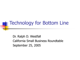 Technology for Bottom Line (California Small Business Roundtable)