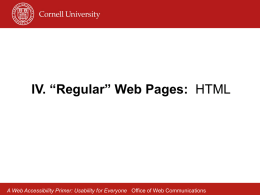 “Regular” Web Pages