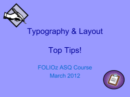Typography & Layout Top Tips!