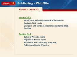 Chapter 14 Publishing a Web Site