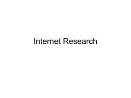 Motivation for Internet Research