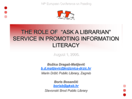 THE ROLE OF “ASK A LIBRARIAN” SERVICE IN PROMOTING
