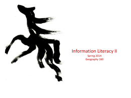 Information Literacy (slides and examples)