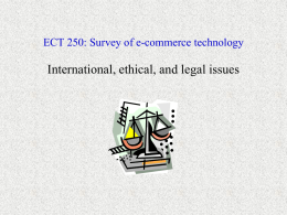 ECT 250: Survey of e - commerce technology