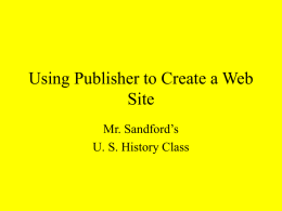 Making Web Sites Using Publisher