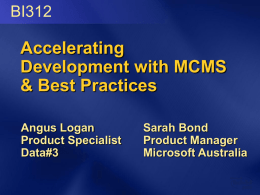 Accelerating Development with MCMS & Best Practices