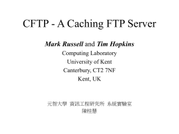CFTP - A Caching FTP Server - Syslab