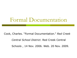 Formal Documentation - RCCSD.org