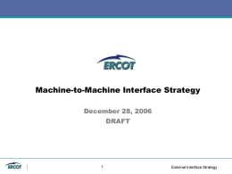 Machine-To-Machine Interface Strategy