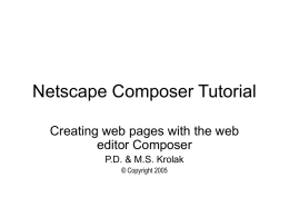 Netscape Composer Tutorial