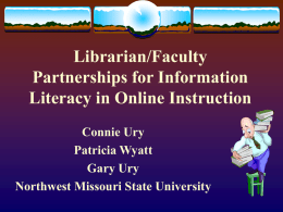 Librarian/Faculty Partnerships for Information Literacy in Online