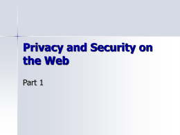 Privacy and Security on the Web