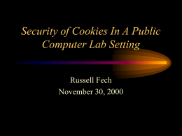 Security of Cookies in a computer lab setting