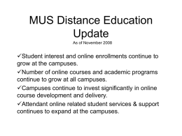 MUS Distance Education Update