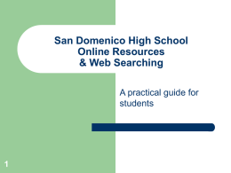 Web Searching - San Domenico School