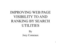 improving web pages visibility and ranking by search engines