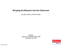 Bringing the Museum into the Classroom by Steve Gano