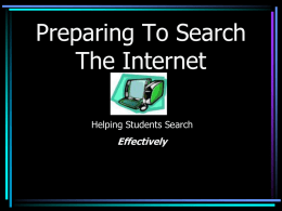 Searching Effectively