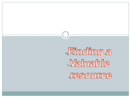 Finding a valuable website resource
