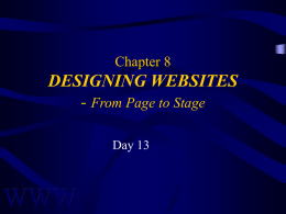DESIGNING WEB SITES - From Page to Stage