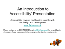 Accessibility presentation