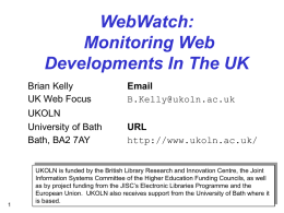 WebWatching The UK Higher Education Community