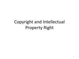 Copyright and Intellectual Property Right