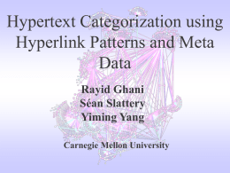 hypertext-icml011 - Carnegie Mellon University
