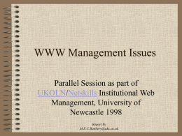 WWW Management Issues