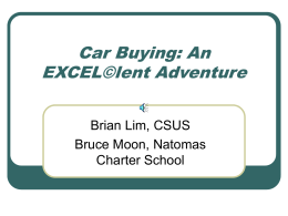Car Buying: An EXCEL©lent Adventure