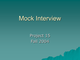 P15 – Mock Interview