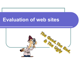 Evaluation of web sites