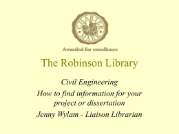 The Robinson Library - Newcastle University Staff Publishing