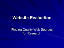 Website Evaluation PowerPoint