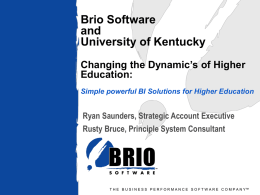 BrioPerformanceSuite.. - University of Kentucky