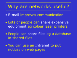 Why are networks useful?