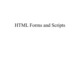 HTML Forms and Scripts