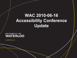 Accessibility Conference Report