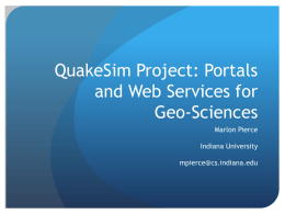 QuakeSim Project: Portals and Web Services for