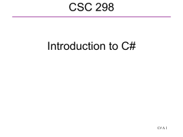 C# class - Seattle Central College