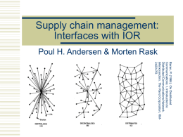 Supply chain management: Interfaces with IOR - morten