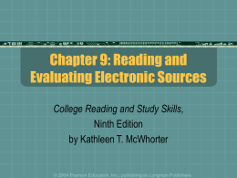 Chapter 9: Reading Electronic Sources