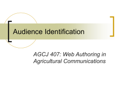 AGCJ 407: Web Authoring in Agricultural Communications
