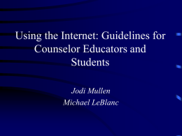 Internet Uses for Counselors