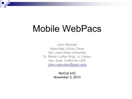 Mobile WebPacs - WordPress.com