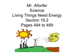 Mr. Altorfer Science Living Things Need Energy Section 2.2 Pages