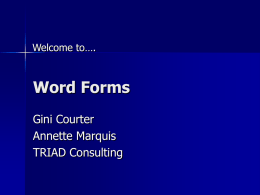 Word Forms - TRIAD Consulting